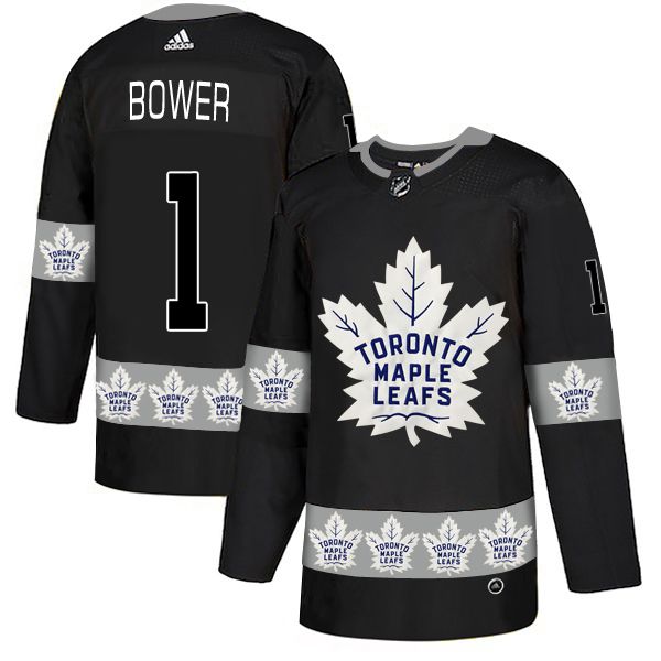 Men Toronto Maple Leafs #1 Bower Black Adidas Fashion NHL Jersey